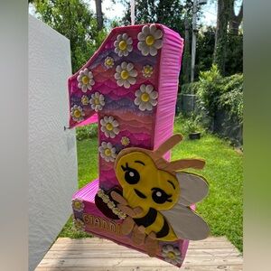 Pink Number 1 Bee Decoration
